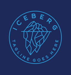 Iceberg Underwater Monoline Logo Mountain Ice