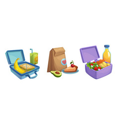 Lunch Box With Food For School Snack Icon