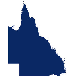 Map Queensland In Blue Colour