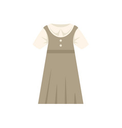 School Uniform Icon Flat Girl Dress