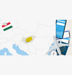 Travel To Hungary Concept Map With Pin On Map