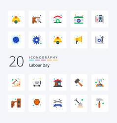 20 Labour Day Flat Color Icon Pack Like Watch Kit