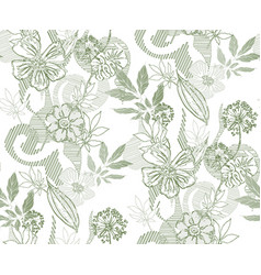 Abstract Floral Seamless Pattern In Style Toile