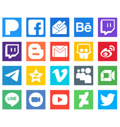 All In One Social Media Icon Set 20 Icons