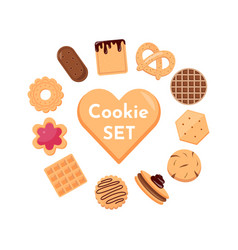 Cookie And Biscuit Icon Collection Isolated