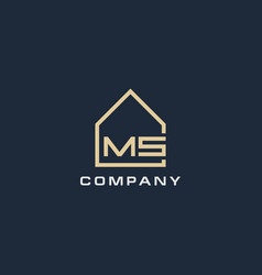 Initial Letter Ms Real Estate Logo With Simple