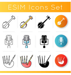 Orchestral Musical Instruments Icons Set