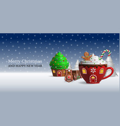 Christmas Banner With Fantasy Landscape