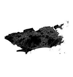 Rio De Janeiro Map Detailed Black Map Of De