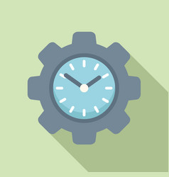 Gear Clock Icon Flat Delivery Time