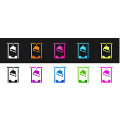 Set Guillotine Medieval Execution Icon Isolated