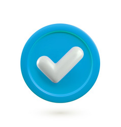 3d Check Mark Realistic Icon Trendy