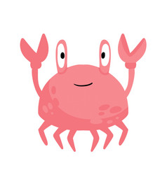 Funny Crab Pink Seashell With Claws