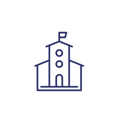 Municipal Building Or City Hall Line Icon