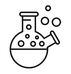 Round Chemical Flask Icon Outline Study