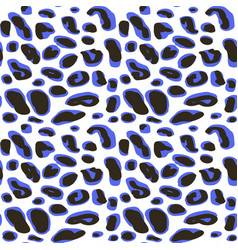 Seamless Blue Leopard Pattern Black