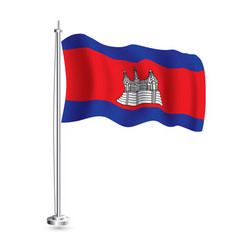 Cambodian Flag Isolated Realistic Wave Flag Of