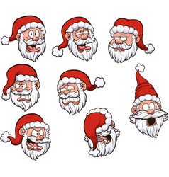 Cartoon Santa Claus Faces