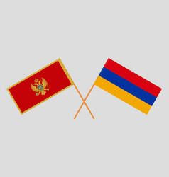 Crossed Flags Of Montenegro And Armenia Official