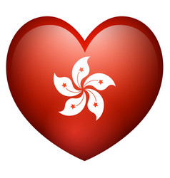 Flag Of Hong Kong In Heart Shape