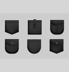 Realistic Set Of Black Pocket Mockup Templates