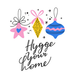 Winter Hygge Card With Christmas Ornaments Hygge