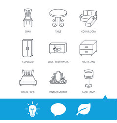 Corner Sofa Table And Cupboard Icons