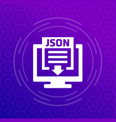 Json File Download Icon With Computer