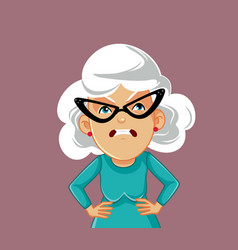 Angry Grandma Feeling Furious Cartoon Character