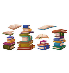 Book Stack And Single Closed Open