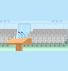 Empty Conference Hall With Spectator Seats And