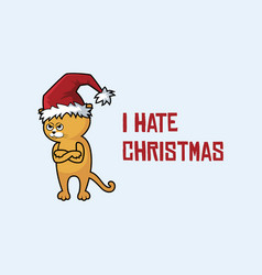 I Hate Christmas Angry Cat Funny Greeting Card