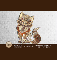 Kitty Multilayer Wall Art Wood Cut And Paper