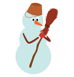 Sad Snowman On White Background