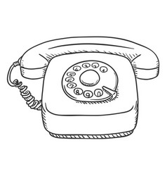 Sketch Rotary Retro Phone