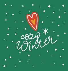 Winter Card With Christmas Hygge Cookie Heart