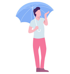 Adult Man Standing Under Umbrella Icon