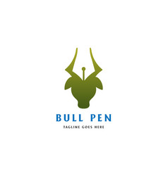 Cow Bull Head Silhouette With Pen Pencil