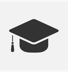 Graduation Cap Or Graduate Hat Icon Isolated Flat