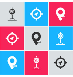 Set Speed Limit Traffic Compass And Location Icon