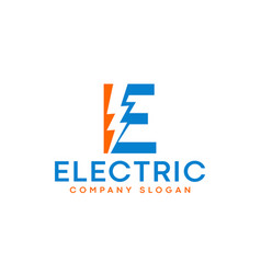 Letter E Lightning Electric Logo With Lighting