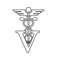 Isolated Caduceus And Vet Design