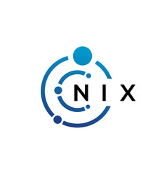 Nix Letter Technology Logo Design On White