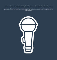 Blue Line Microphone Icon Isolated On