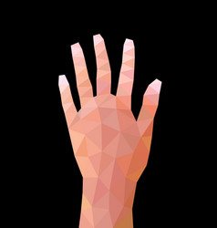 Geometric Low Poly Hand Gesture Number Five Hand