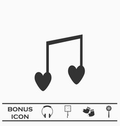 I Love Music Icon Flat