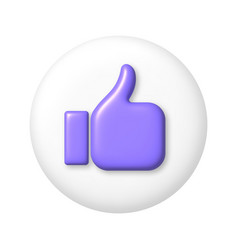 Purple Hand Gesture Thumb Up Icon On White Round