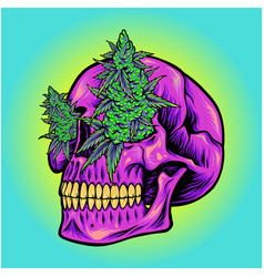 Scary Head Skull With Kush