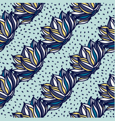 Stylish Lotus Flowers Seamless Pattern Seamless