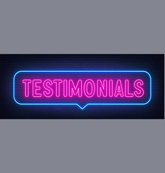 Testimonials Neon Sign In The Speech Bubble